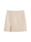 SKORT stile gessato LIGHT BEIGE