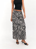 Gonna ZEBRA STRIPED satin lunga