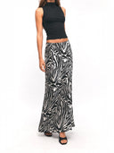 Gonna ZEBRA STRIPED satin lunga