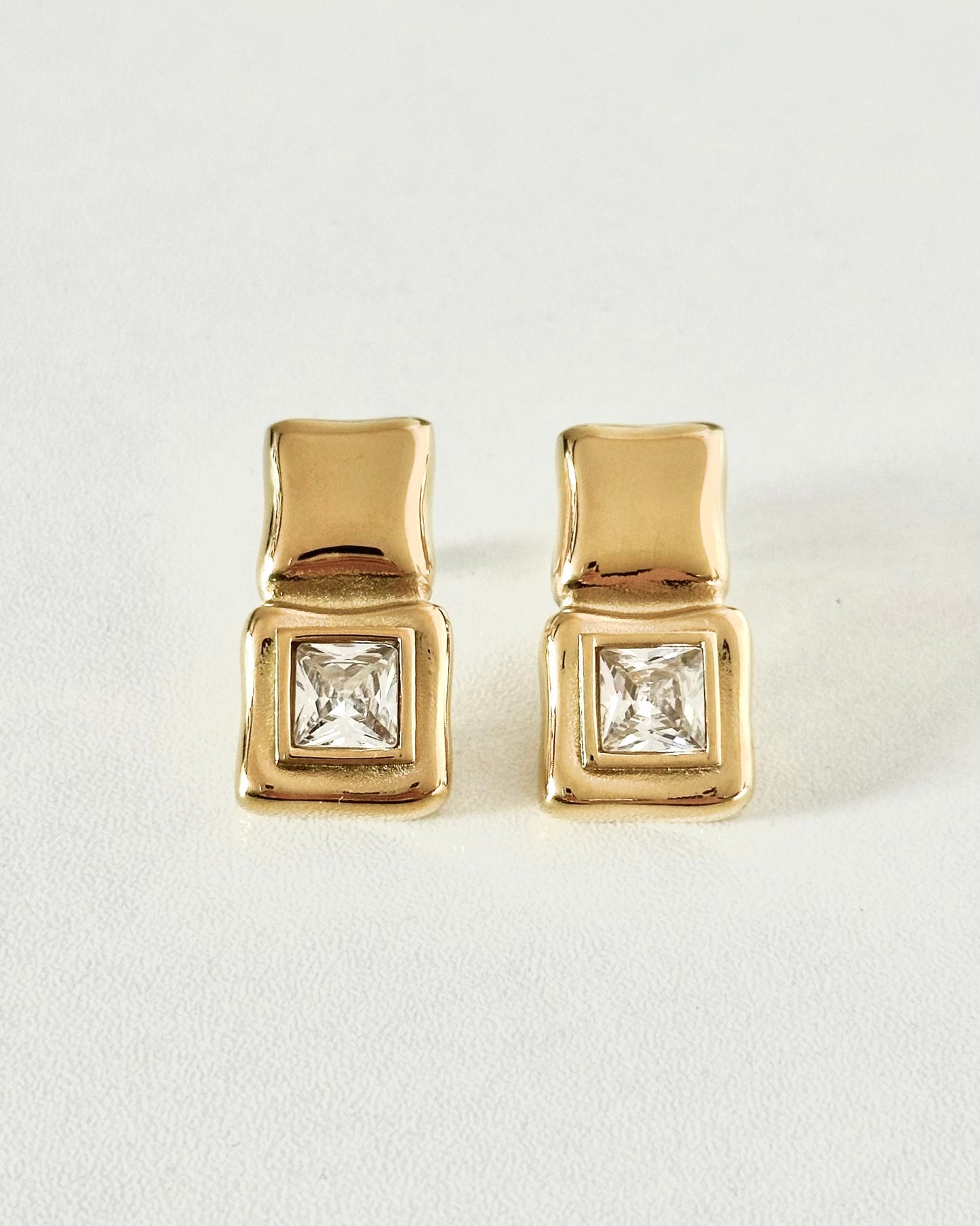 SHINY DOUBLE SQUARE Earrings