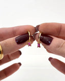 Colors Baguette Silver 925 Hoops