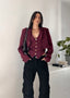 CROPPED blazer BURGUNDY