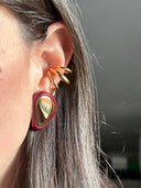 IRREGULAR burgundy earrings