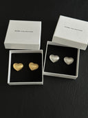 RIBBED HEART earrings